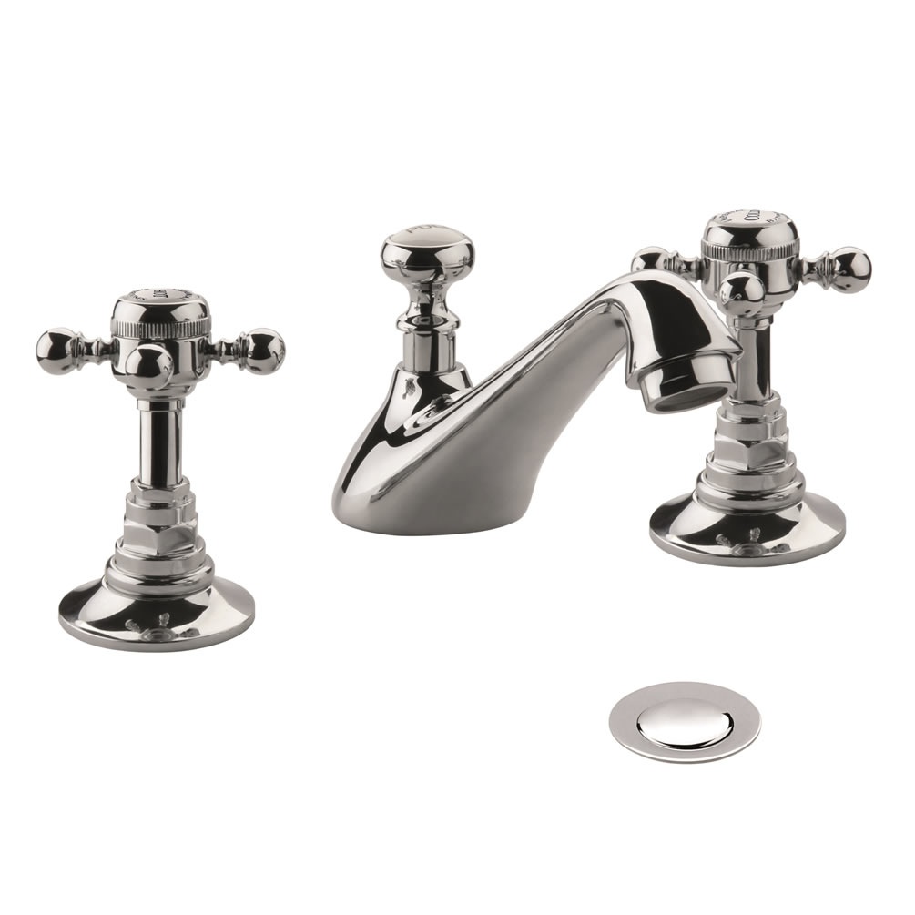 Imperial Lichfield Chrome 3 Tap Hole Basin Mixer